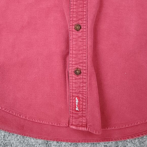 Levis Shirt Mens Medium Red Chamois Workshirt Long Sleeve Button Up Chore Casual - Picture 16 of 16